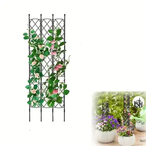 Metal Garden Trellis, 1 Set Outdoor/Indoor Plant Support Cage with Elegant Lattice Design, Plant Climbing Frame for Vines, Roses, Tomatoes, Cucumbers, Peas, Garden Obelisk Trellis