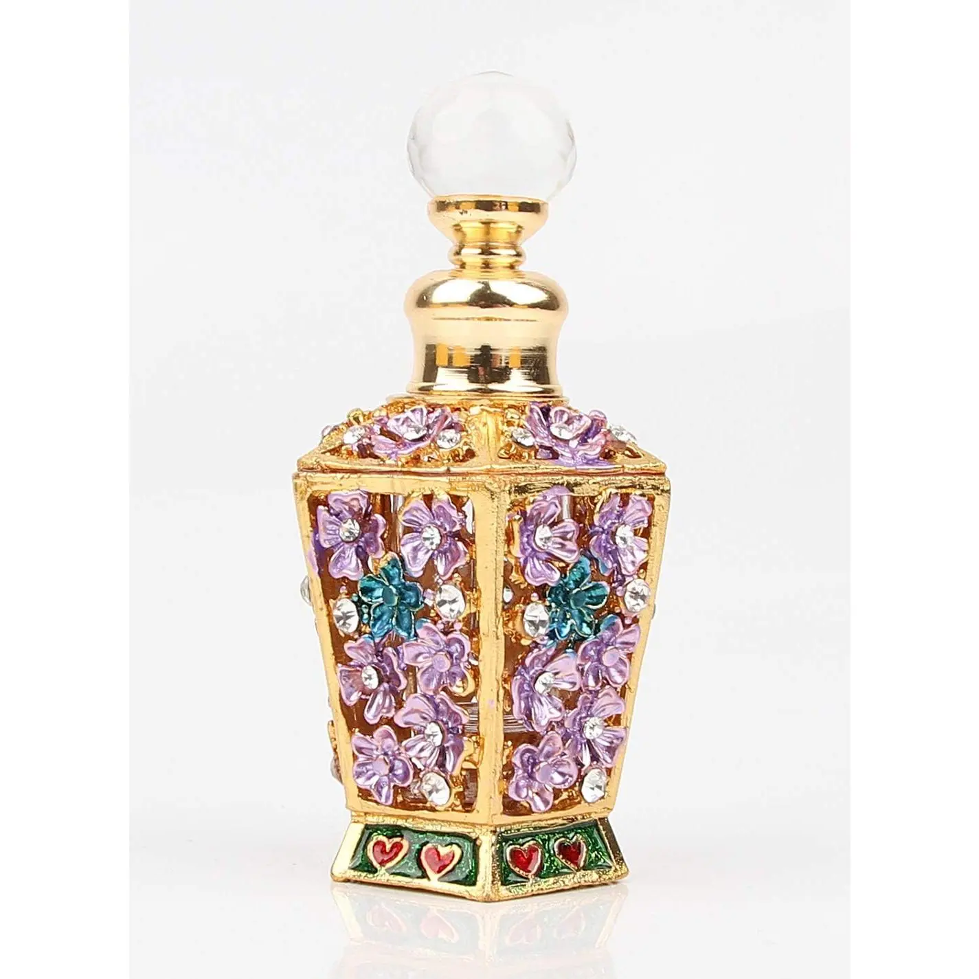 Classic  Antique Hollow-Out Flower Refillable Perfume Bottle