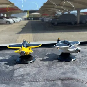 360 Rotary Car Solar Airplane Ornaments for Creative Car Interior Decor Accessories
