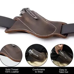 outdoor travel handmade genuine leather tactical knife sheath/pouch/backpack/storage tool beltfor men, foldable key gift