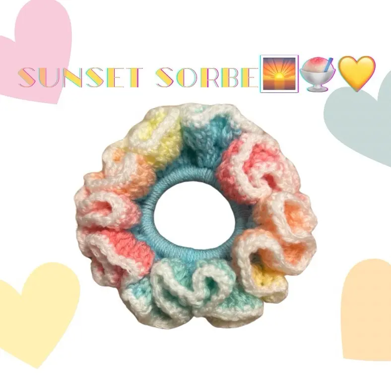 Sunset Sorbe | Handmade Crochet Scrunchie