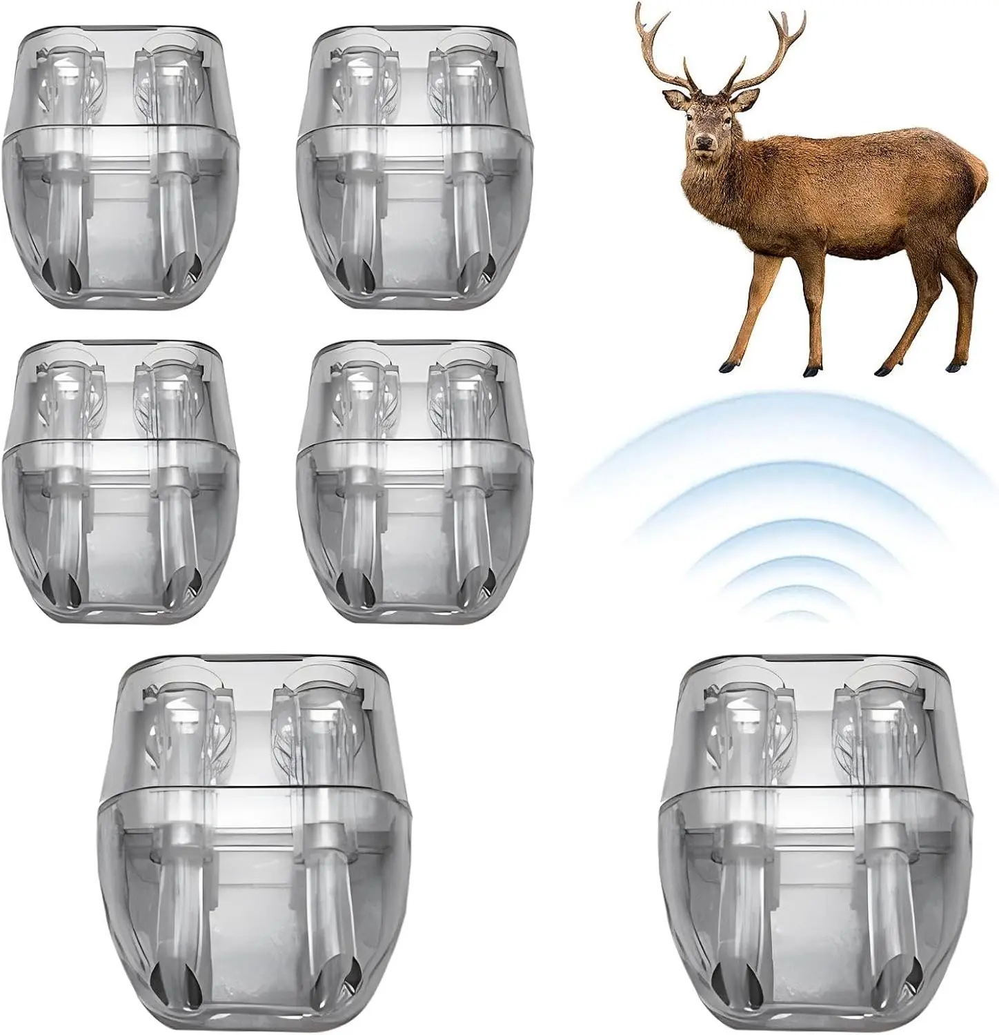 6 Pack Deer Warning Whistle Devices ABS Self-Adhesive Animal Alert Road Safety Whistle for Cars Vehicles Motorcycles Transparent
