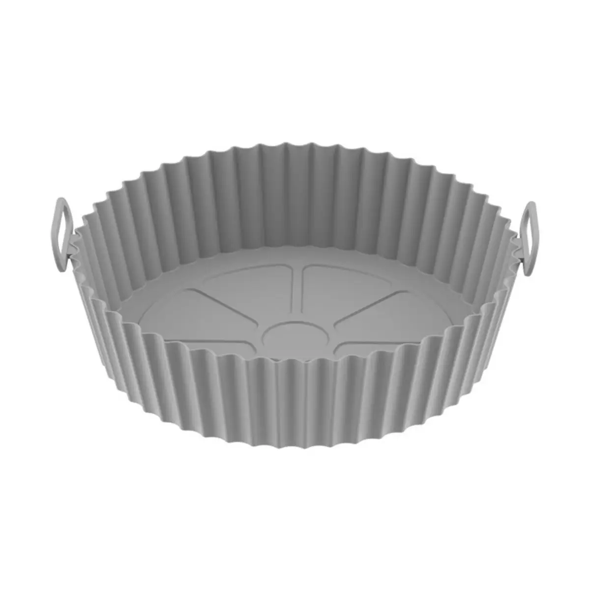 Round Air Fryer Pan with Handle, Non Stick Baking Tray, Silicone Bakeware For Home Kitchen