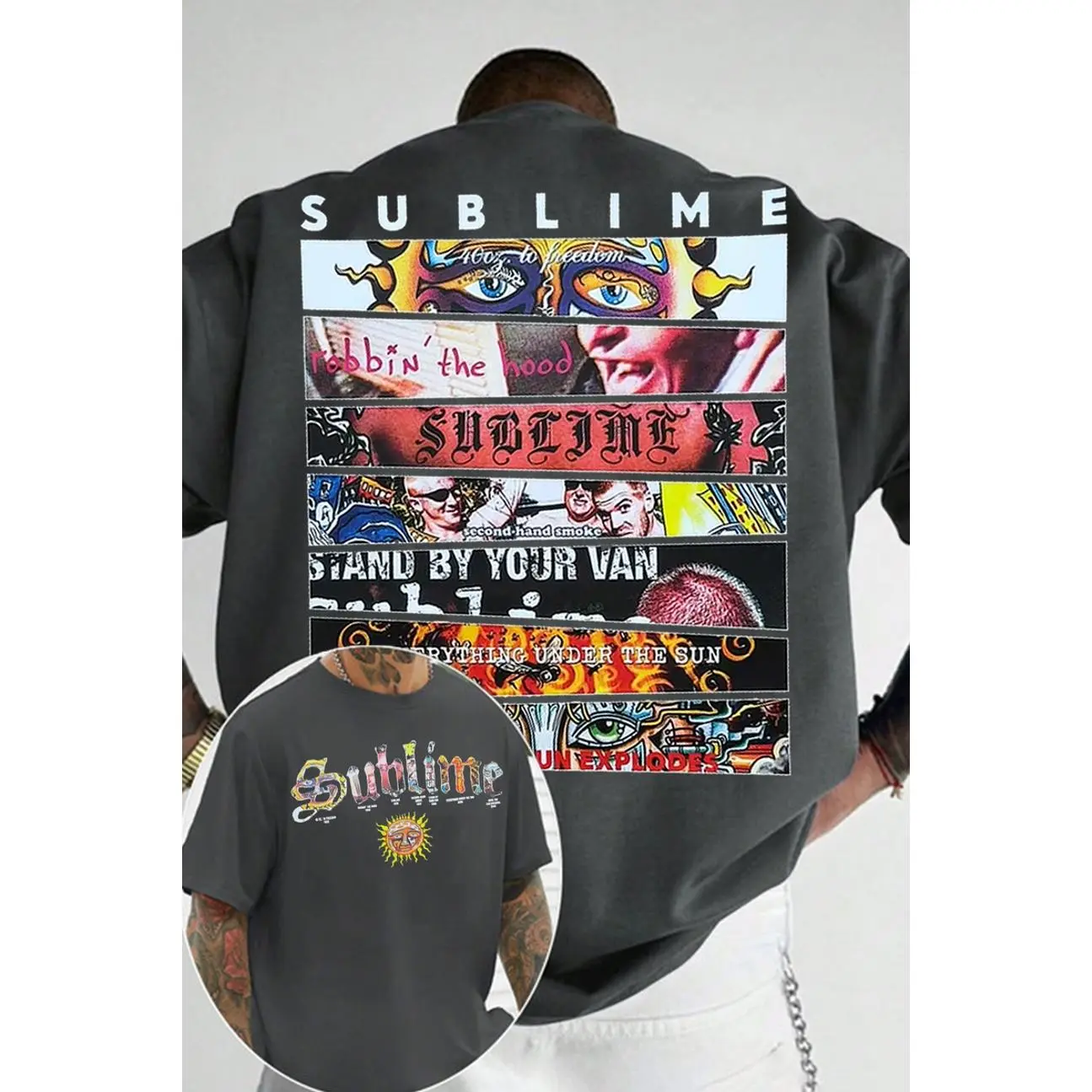 Sublime T-Shirt, Graphic Tee Tops Underwear Crewneck Menswear T Shirt Streetwear