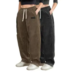 2 pieces of women's lightweight elastic sports sweatpants, elastic drawstring waistband with back pocket, loose fitting comfortable elastic waistband drawstring pants, sports and casual clothing, lightweight elastic sports sweatpants