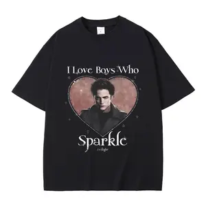 Movie Twilight I Love Boys Who Sparkle Robert Pattinson Graphic T Shirt Edward Cullen Tshirt