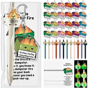 Dumpster Fire Gifts Bulk  Assistant Appreciation Funny Ballpoint Pen  Bookmarks for Employee Coworkers(24 Sets)