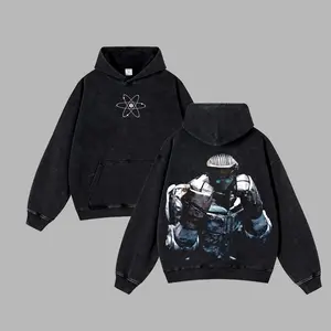 Atom - Real Steel Edition Retro Unisex Acid Washed Hoodie, T-shirt, Super Hero Movie Man Clothes Cotton designer shirts Movie Shirt, graphic tees, men gifts, ,Graphic Streetwear T-shirt Crew Neck Graphic T-Shirt