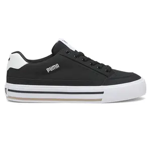 PUMA Mens Court Classic Vulc Lace Up Sneakers Shoes Casual - Black