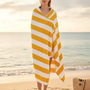 Large Striped Beach Towel Set, Soft Highly Absorbent Bath Towels, Quick Drying Towel, Essential Travel Pool Bathtub Camping Towel, Unisex Adult Gift