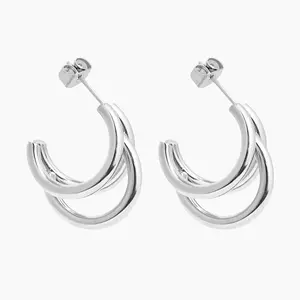 tiered huggie hoops