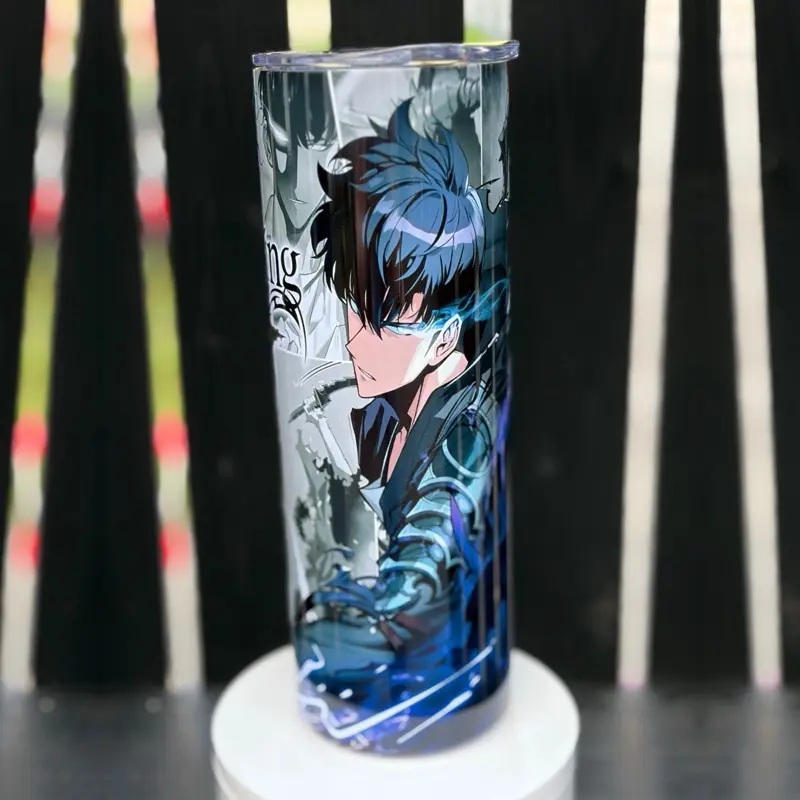 Solo Leveling Inspired 20oz Tumbler | Handmade Sublimation | Anime Manga Collage