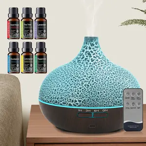 Artful Aromatherapy: 550ml Crack-Textured Diffuser with Auto Shut Off, Whisper-Quiet Operation for Office & Bedroom Decor