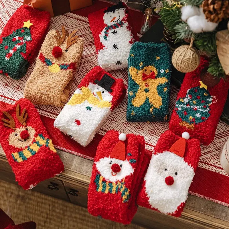 Holiday Cartoon Fleece Socks - Festive Cozy