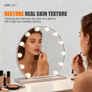 Illuminated Hollywood Star Makeup Mirror - Vanity Desk Mirror, Large Dressing Table Mirror with Light, Simple Home Decor, Ins Style