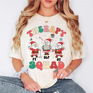 Therapy Squad Slp OT Pt Sweatshirt, Slp Ot Pt Christmas Shirt, Speech Therapy Tee, Occupational Therapy Shirt, Slp Ot Pt Xmas Gift ZX
