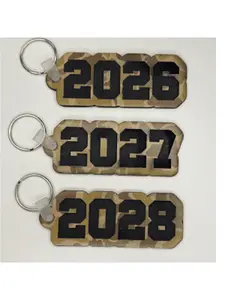 Camo Leather Keychain