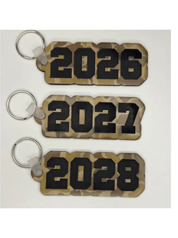 Camo Leather Keychain