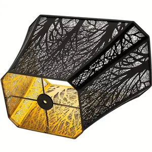 Etched Metal Forest Lampshade – Large Rectangle Shade for Floor Lamps (8" × 13.9" × 11")