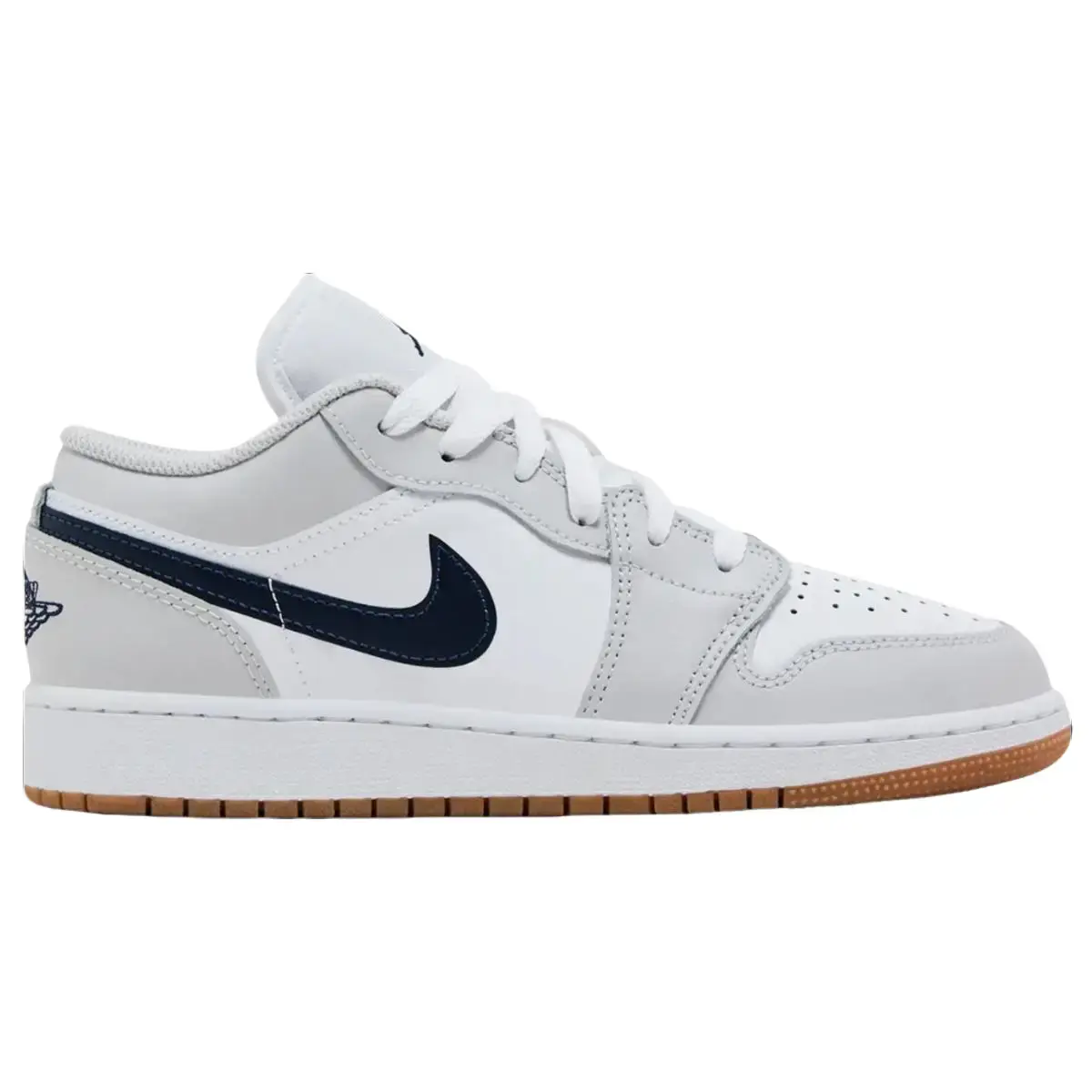 Nike Air Jordan 1 Low White Neutral Grey Gum Midnight Navy Youth Fashion Shoes New