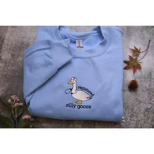 Embroidered Nurse Silly Goose Sweatshirt | Trendy Sweatshirt | Gift For Her | Silly Goose University | Funny Embroidered Shirt