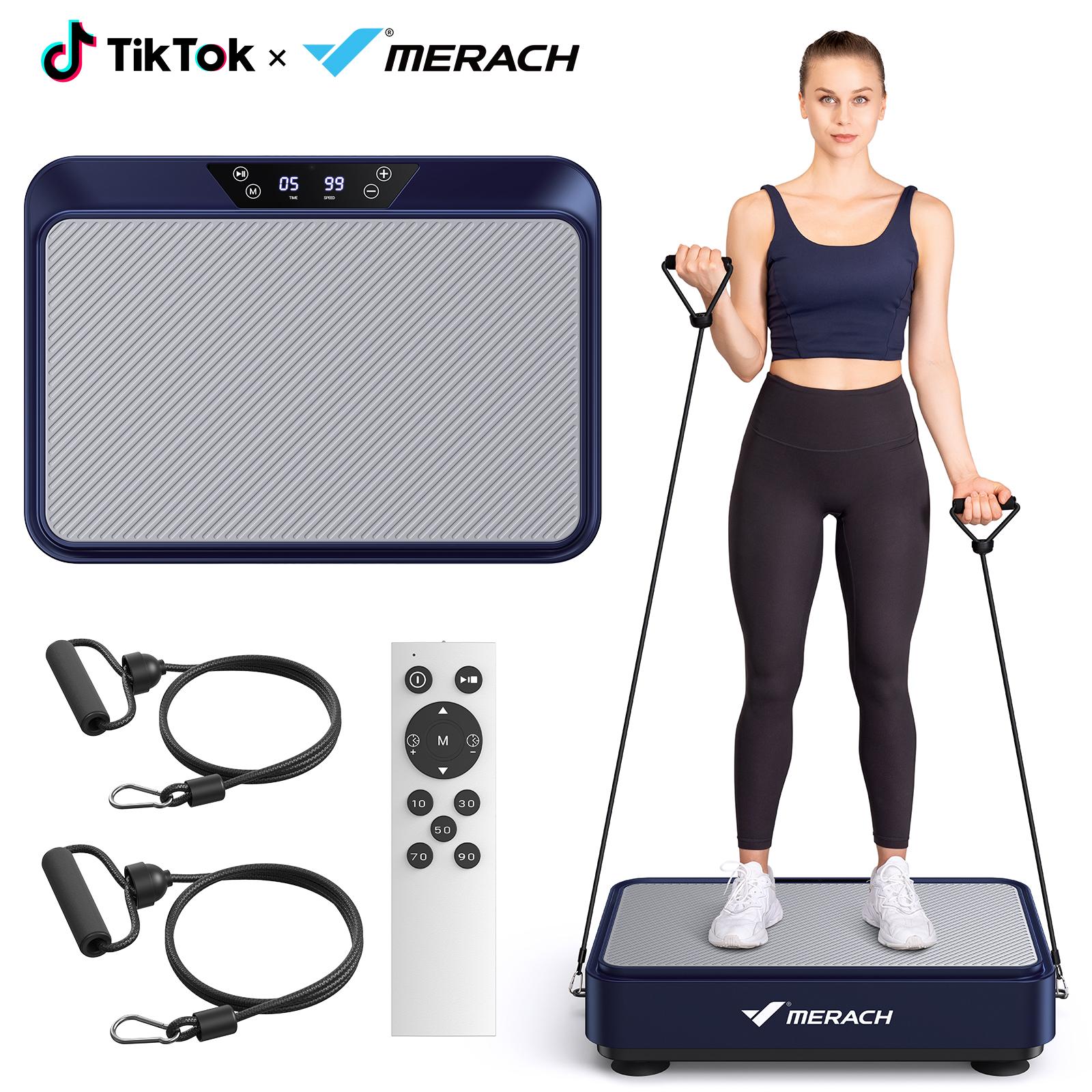 Merach Square Vibration Plate Exercise Machine 265lbs Capacity, Comfortable Lymphatic Drainage For Full Body Workout Home Gym Fitness Equipment Summervibes