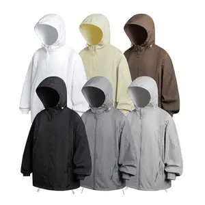 Men's Lightweight Sun Protection Hooded Jacket, Quick Dry Breathable Windbreaker, UV Protection Packable Casual Coat for Summer Outdoor & Streetwear