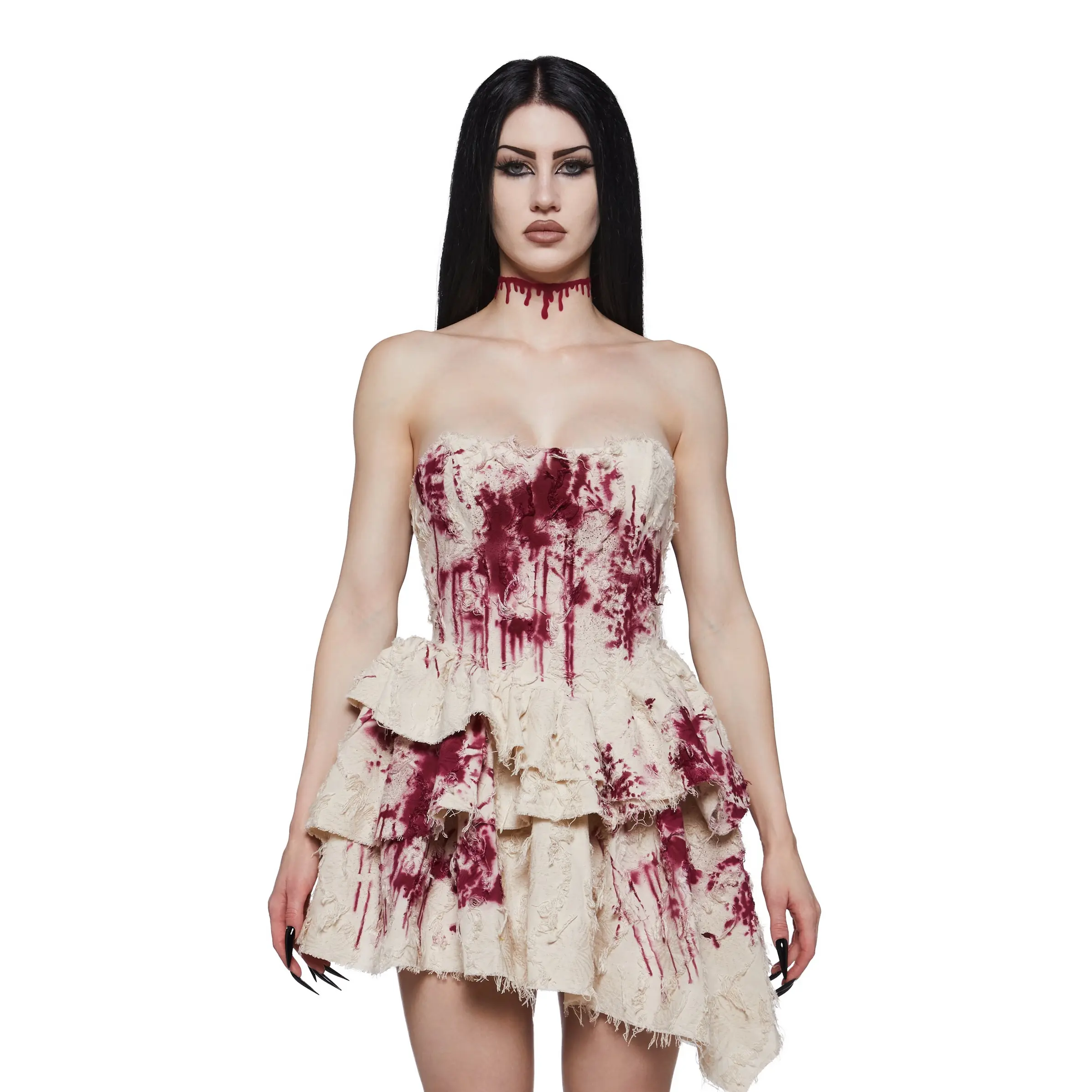 Bleeding Heart Mini Dress with Blood Choker