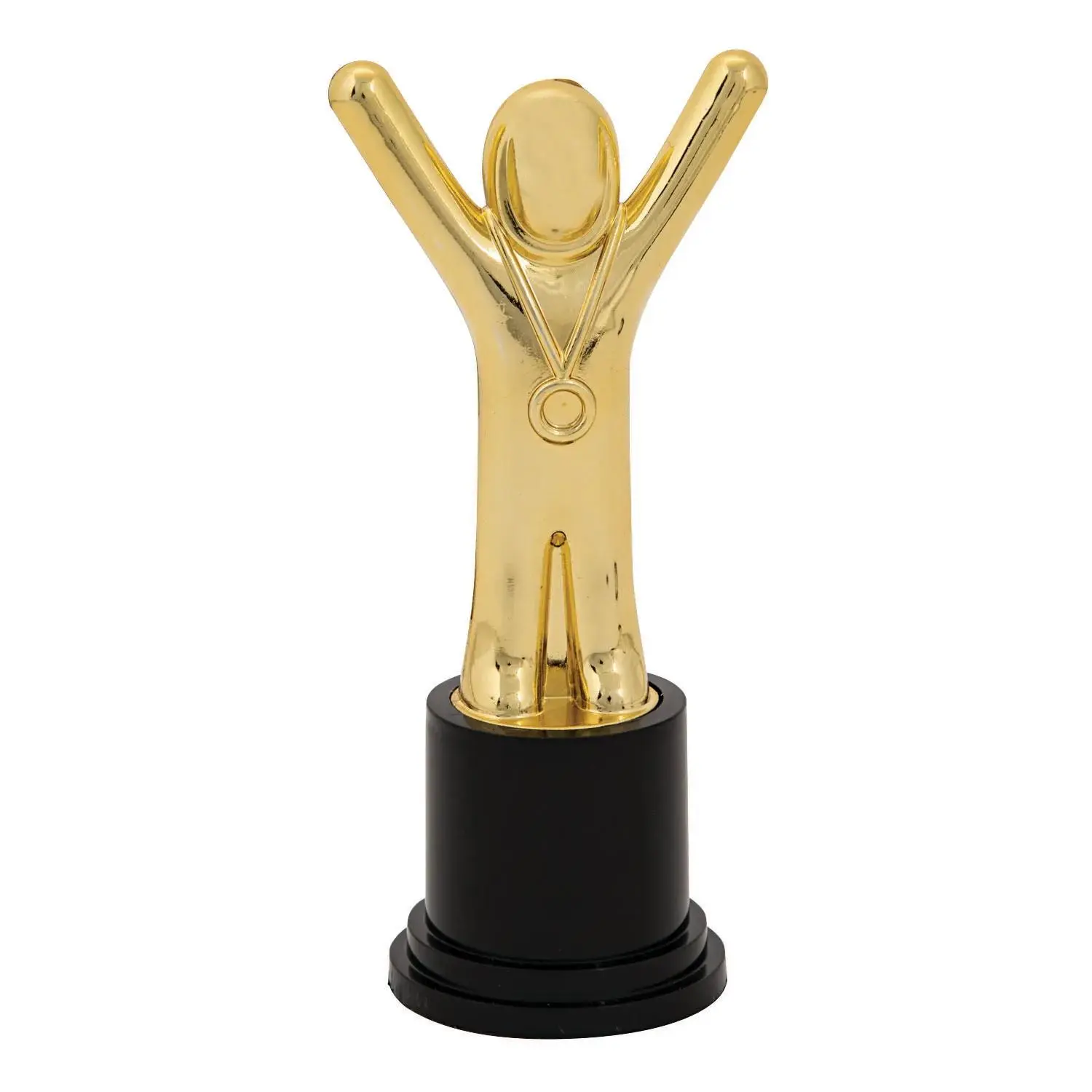 4 1/2" x 1 1/2" diam.  Goldtone Victory Plastic Award Trophies - 12 Pc.