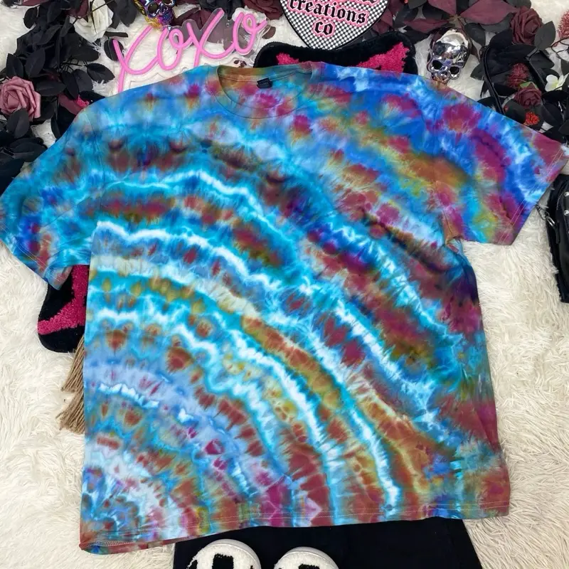Cosmic Summer Geode Ripple Ice Tie Dye Shirt Unisex T-shirt Handmade SoulShine Rebel