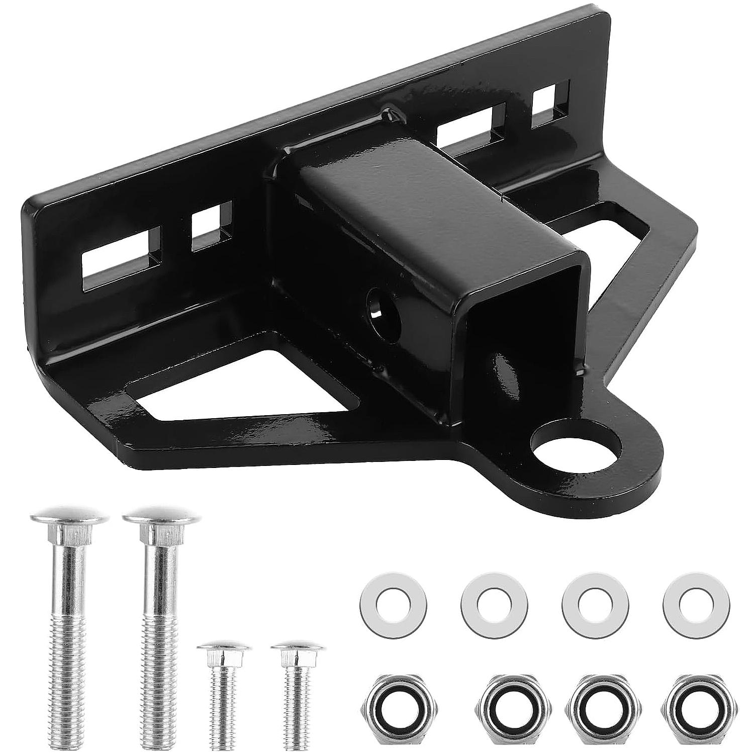 Zero Turn Lawn Mower Hitch with 1-1/4" Receiver, 6mm Thicker Heavy Duty Steel Trailer Receiver Hitch, Universal Upgrade 1-1/4 Hitch Receiver with Versatile Chain Slot and Carriage Bolt Hardware