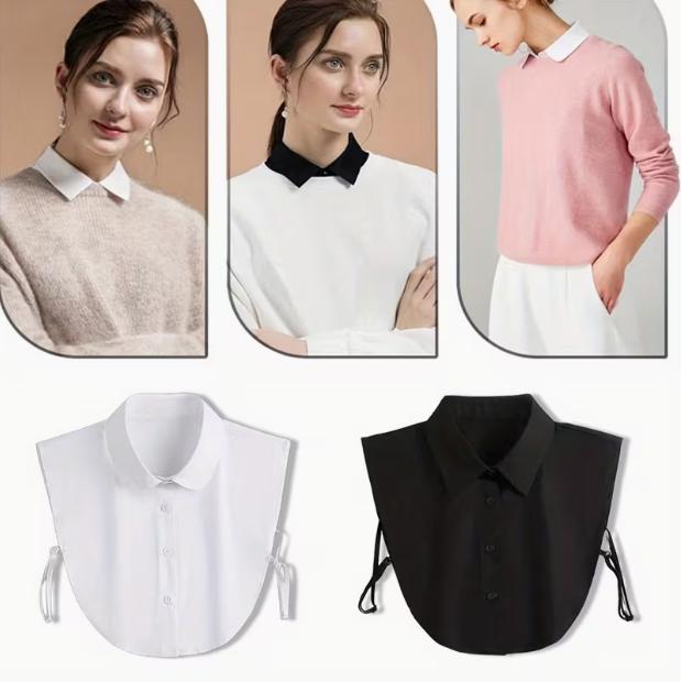 4pcs Fake Collars Detachable Faux Collar For Women Fake Clown Collars For Women Outfit Half Shirts Round