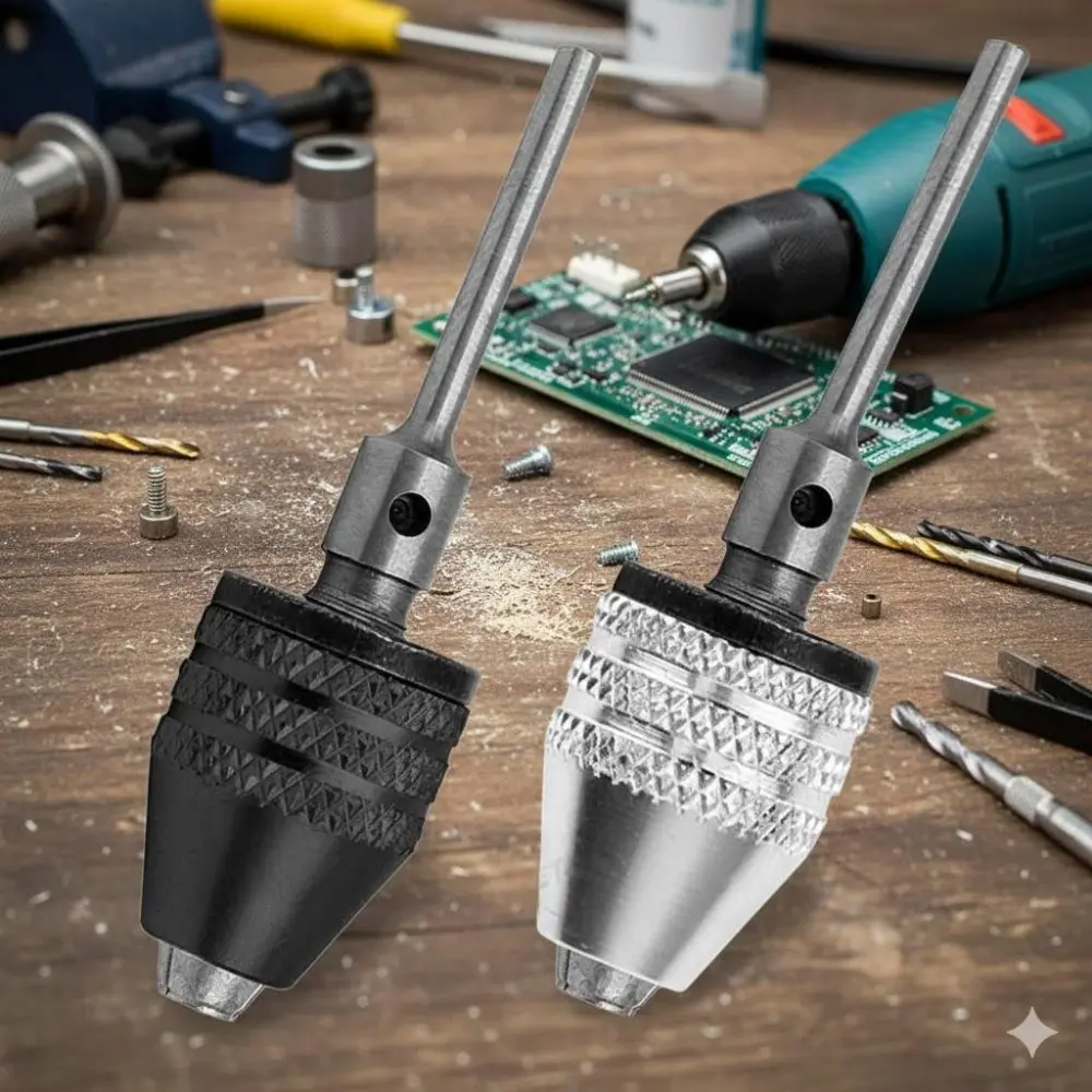 Universal Keyless Drill Chuck Adapter: High Precision Quick-Change Tool, Industrial-Grade Corrosion Resistant Upgrade Kit for Electric Screwdrivers & Drill Machines. Durable Portable Accessory for Round Shank Bits and Mechanical Maintenance.