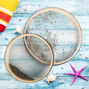 6/8/10/12 Inch Ocean Drum, 1/4 Counts Sea Wave Drum For Meditation & Relaxation, Musical Sound Healing Instrument For Stress Relief, Percussion Instrument