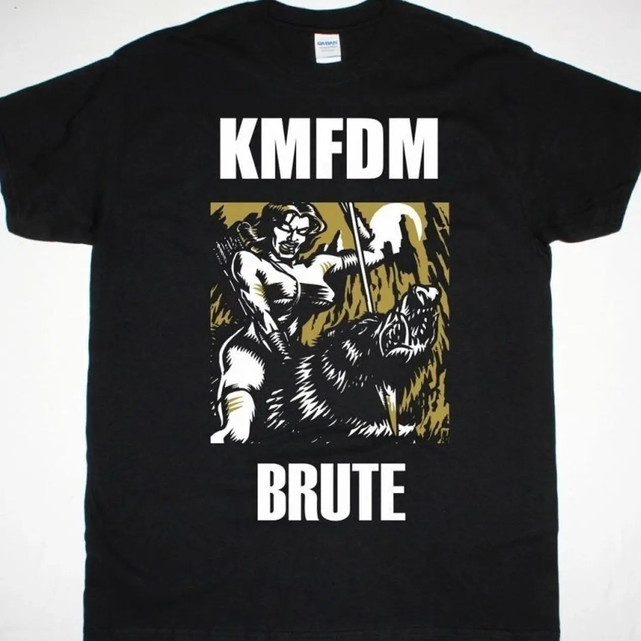 Vtg KMFDM Band BRUTE Heavy Cotton Black T Shirt For Men SE231 I