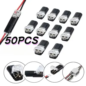 50-Pack Quick Clip Fixings Universal Snap-On Modules for DIY Crafting Low-Voltage Decorative Installations Model Kit Assembly Tool-Free Plastic Connecting Accessories Led Light 50PCS