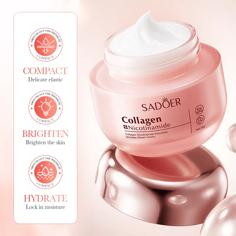2PCS Collagen Nicotinamide & Vitamin C Capsule Cream Combo Set | Advanced Moisturizing & Firming Formula | Deep Hydrating K-Beauty Facial Care for All Skin Types