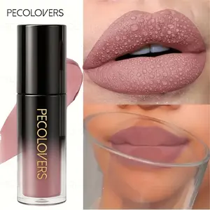 PECOLOVERS Waterproof Matte Lip Gloss - Long-Lasting Velvety Hydrating Moisturizing Lip Gloss Suitable For All Skin Types, Makeup Lovers, Beginner-Friendly, Valentine'S Day Gift, Soft Lips