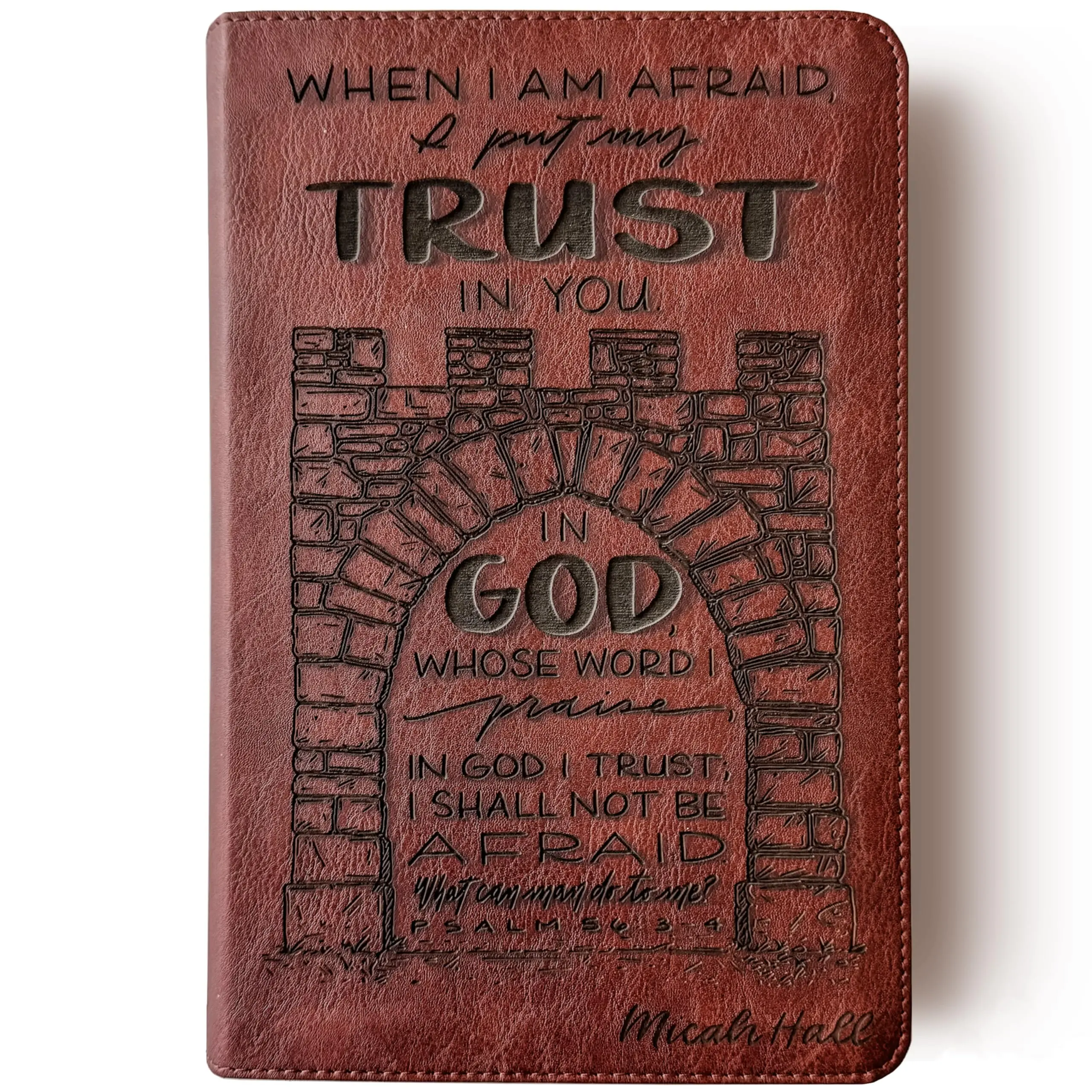 Personalized ESV Student Study Bible - Brown - I Put My Trust in You - Hand Lettered and Engraved