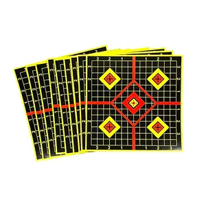 Tactical Shooting Target Set, 8 Inch Self-Adhesive Sticker Sight-in Targets 0.50 Inch Grid, Outdoor Shooting and Hunting Training Equipment Gear, Durable and Easy to Use