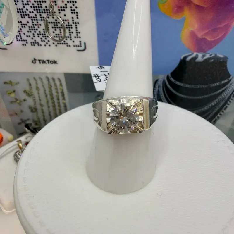 925 sterling silver #9 high quality solid Mexican silver ring men’s )) anillo de plata Mexicana talla #9 Alta calidad piedras finas de zirconia