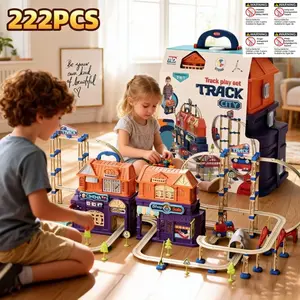 222 Piece Luxury City Electric Train Set, Track Model, Battery-Free Toy, Interactive Play, Suitable for Kids Aged 3+, Unisex Plaything