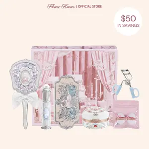 Flower Knows Tutu Grace Set - Must Have Makeup Kit with 7 Pieces, Includes Eyeshadow Palette, Lip Gloss, Blush, Mirror and Eyelash Curler, Best Choice For Holiday Gifts