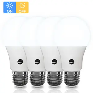 Solar Light,Dusk to Dawn Automatic Light Bulbs,Dusk to Dawn A19 9W LED Outdoor Light Bulb for Outside 60 Watt,Auto On/Off Lightbulb E26 Base Non-dimmable,2/4 Pack