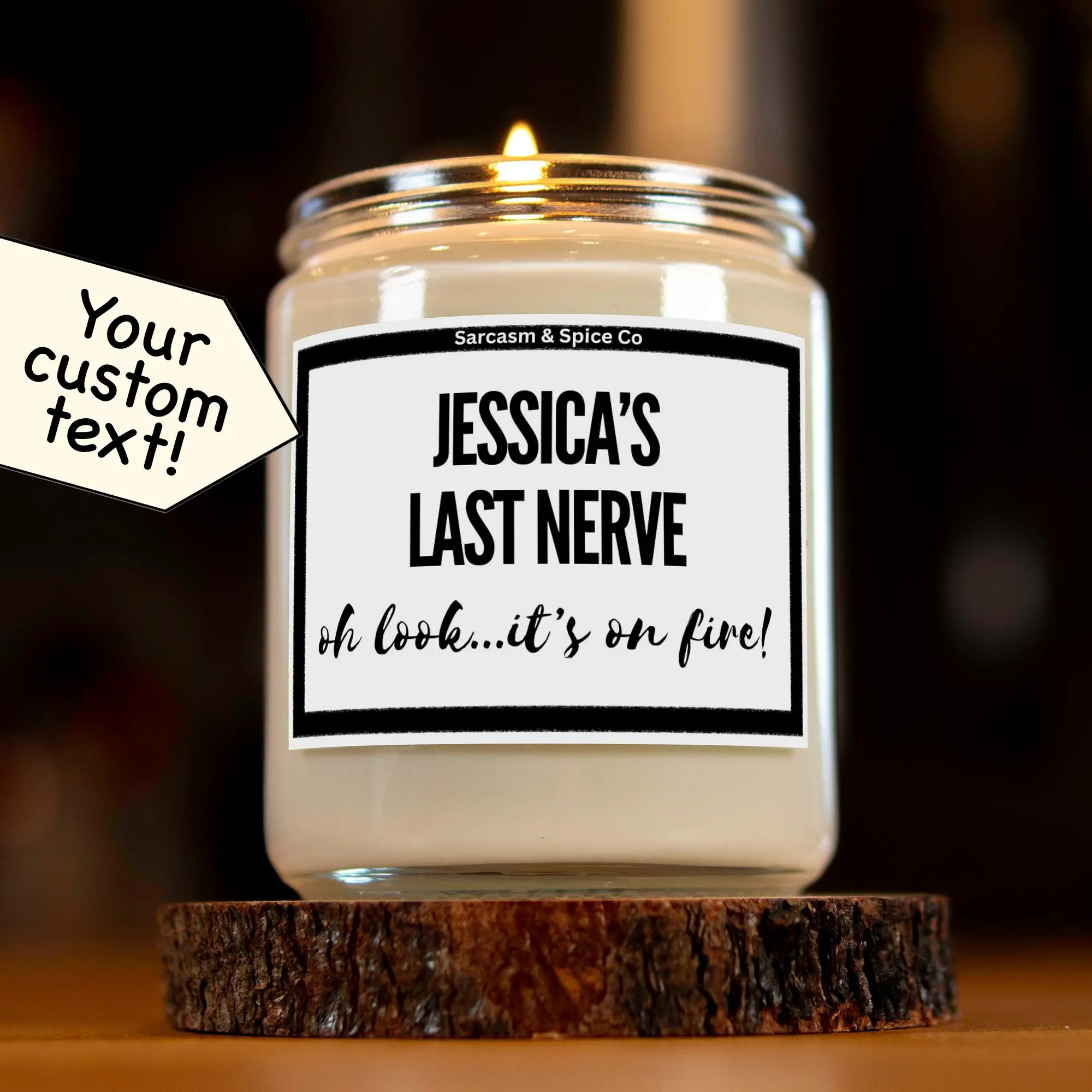 Jessica's Last Nerve Candle Funny Personalized Custom Funny Gift Custom Name Mother's Day Gift Bff Sister Work Bestie Hand-Poured Candle