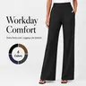 FireSwan Women's High-Waisted Stretchy Basic Work Pants - Minimalist Office Style Pull-On Wide Leg Slacks with Pockets, Legging-Like Comfort for Corporate Attire, Office Work Clothes