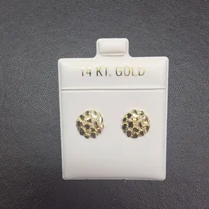 14k round nugget earring small solid gold