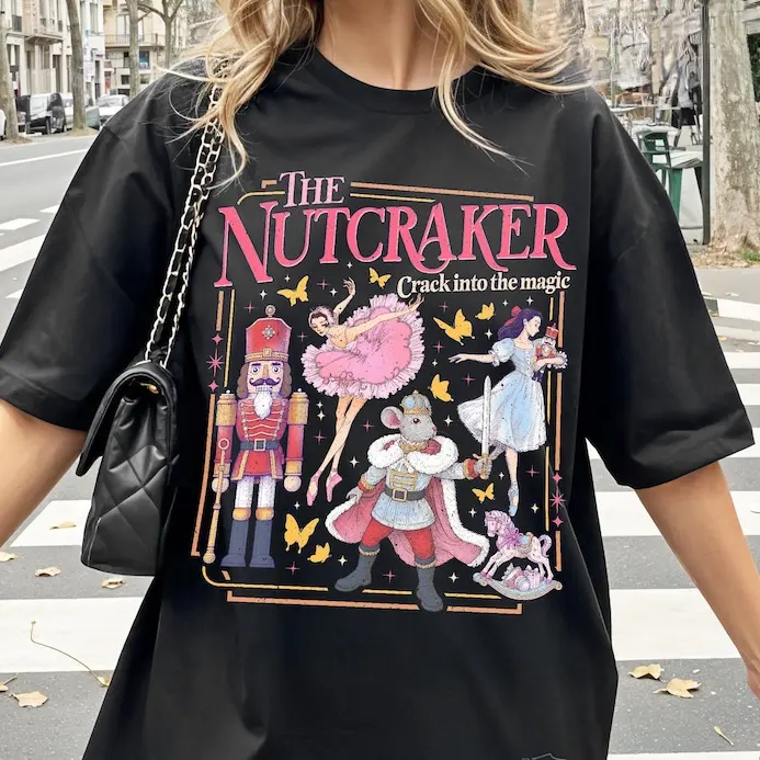 Delivered after Christmas-Comfort  Retro The Nutcracker Ballerina Shirt, Sugar Plum Fairy Christmas Tee, Gift For Ballerina Lovers