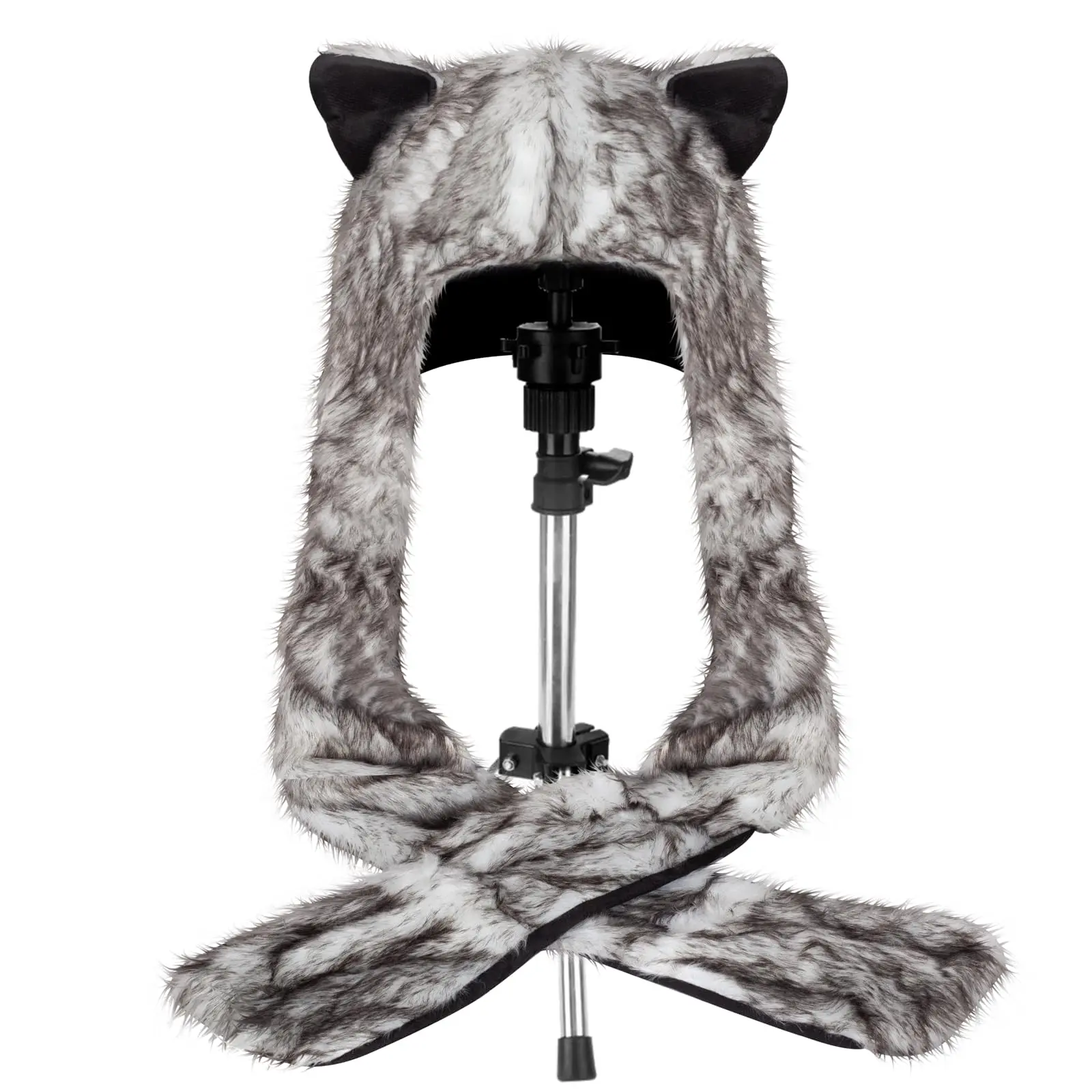pinksheep Plush Novelty Animal Hat,3 in 1 Function Faux Fur Full Animal Hood Hat Winter Warmer Cap
