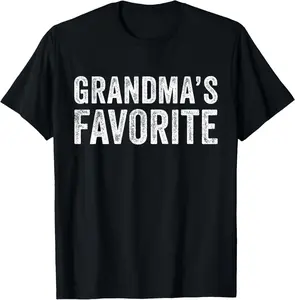 100% Cotton Grandma's Favorite Funny Grandparent Grandchild Vintage T-Shirt